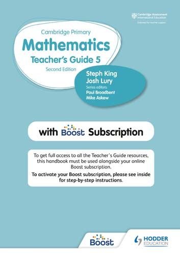 9781398300828, Cambridge Primary Mathematics Teacher's Guide Stage 5 with Boost Subscription