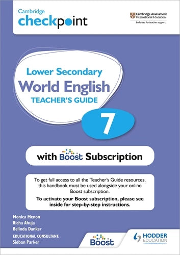 9781398307698, Cambridge Checkpoint Lower Secondary World English Teacher's Guide 7 with Boost Subscription Booklet