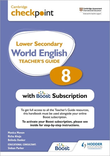 9781398307704, Cambridge Checkpoint Lower Secondary World English Teacher's Guide 8 with Boost Subscription Booklet
